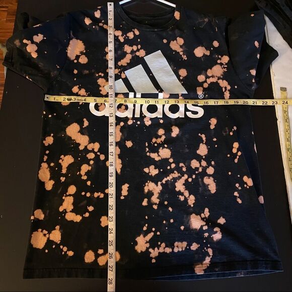 Adidas Go To Tee Black Custom Bleached Unisex - Picture 7 of 7